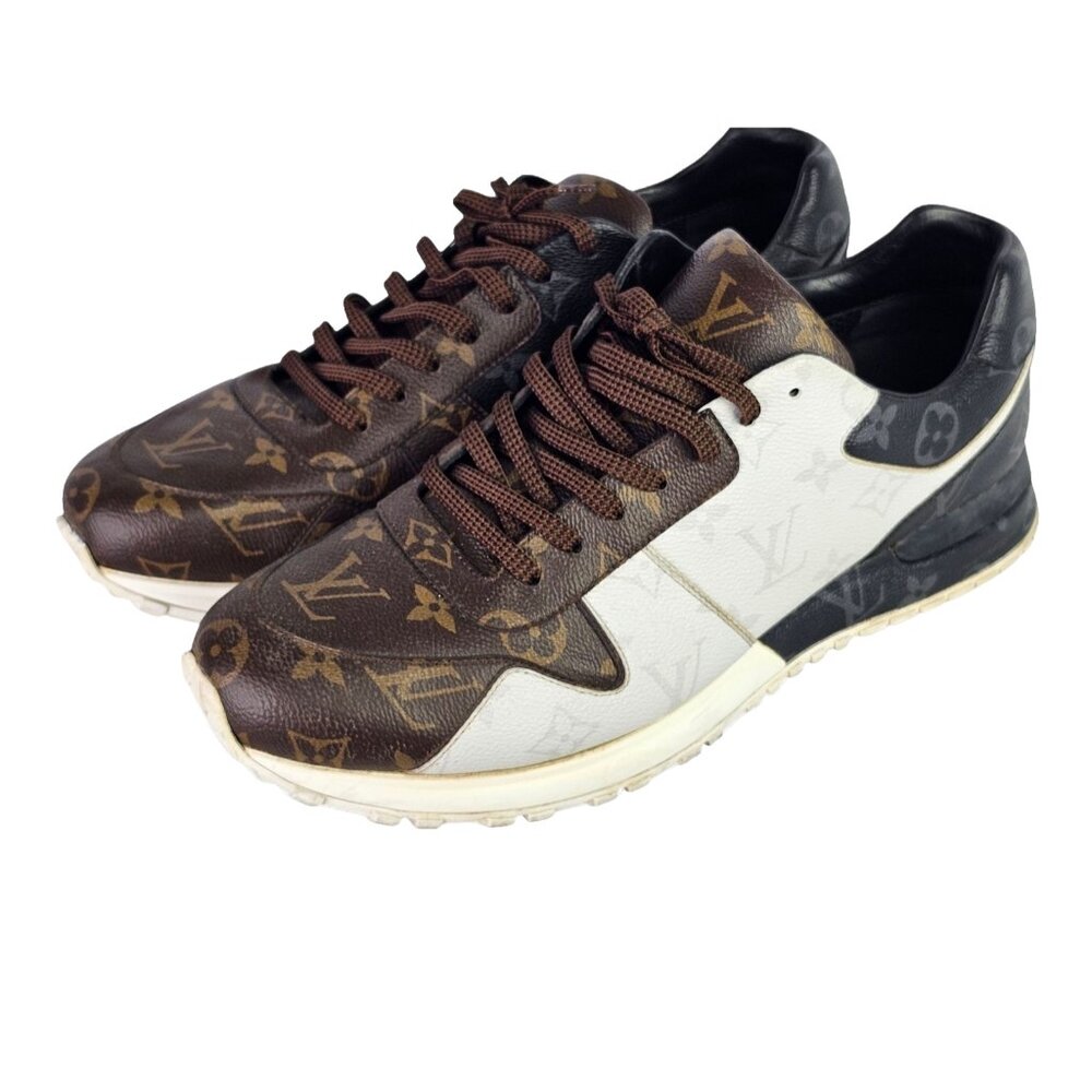 LOUIS VUITTON Monogram LV Sneakers Shoes Mens Lace Up Run Away UK 10 / US 11 - Picture 10 of 13